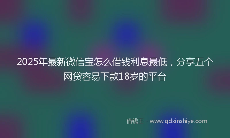 2025年最新微信宝怎么借钱利息最低，分享五个网贷容易下款18岁的平台