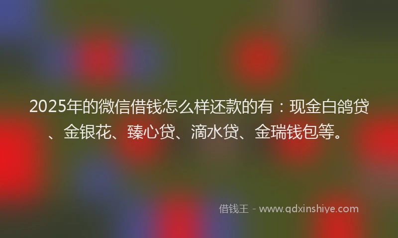 2025年的微信借钱怎么样还款的有：现金白鸽贷、金银花、臻心贷、滴水贷、金瑞钱包等。