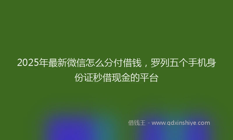2025年最新微信怎么分付借钱，罗列五个手机身份证秒借现金的平台
