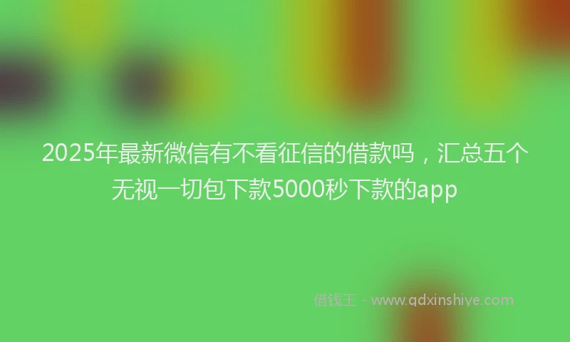 2025年最新微信有不看征信的借款吗，汇总五个无视一切包下款5000秒下款的app