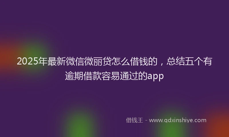 2025年最新微信微丽贷怎么借钱的，总结五个有逾期借款容易通过的app