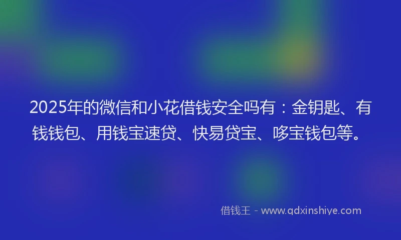 2025年的微信和小花借钱安全吗有：金钥匙、有钱钱包、用钱宝速贷、快易贷宝、哆宝钱包等。