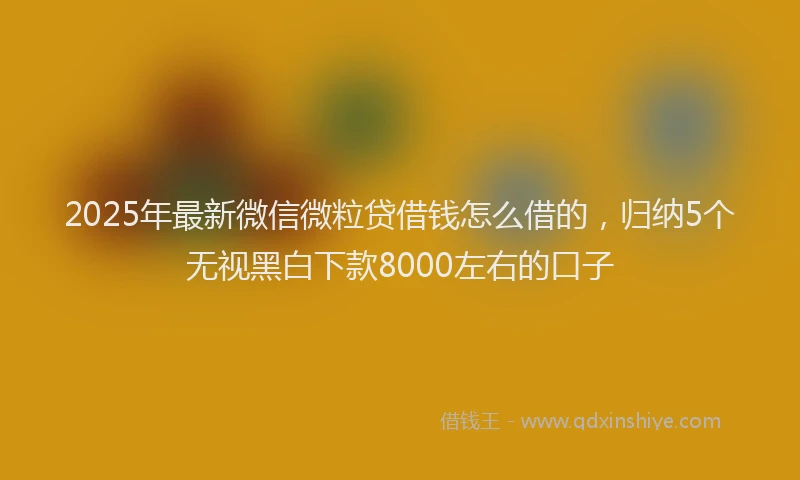 2025年最新微信微粒贷借钱怎么借的，归纳5个无视黑白下款8000左右的口子