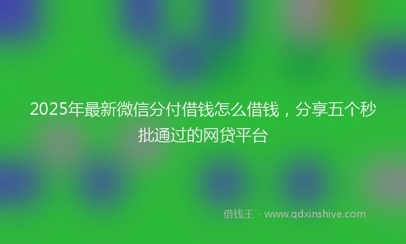 2025年最新微信分付借钱怎么借钱，分享五个秒批通过的网贷平台