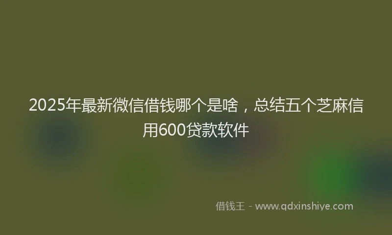 2025年最新微信借钱哪个是啥，总结五个芝麻信用600贷款软件