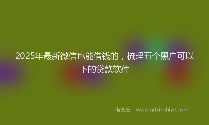 2025年最新微信也能借钱的，梳理五个黑户可以下的贷款软件