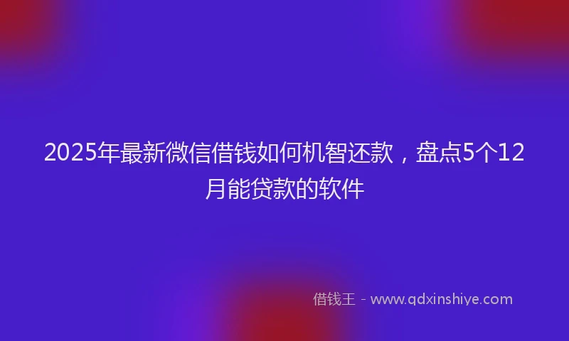 2025年最新微信借钱如何机智还款，盘点5个12月能贷款的软件