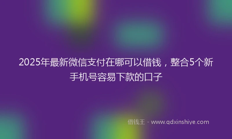 2025年最新微信支付在哪可以借钱，整合5个新手机号容易下款的口子