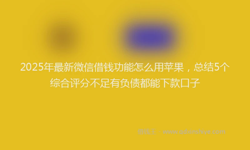 2025年最新微信借钱功能怎么用苹果，总结5个综合评分不足有负债都能下款口子