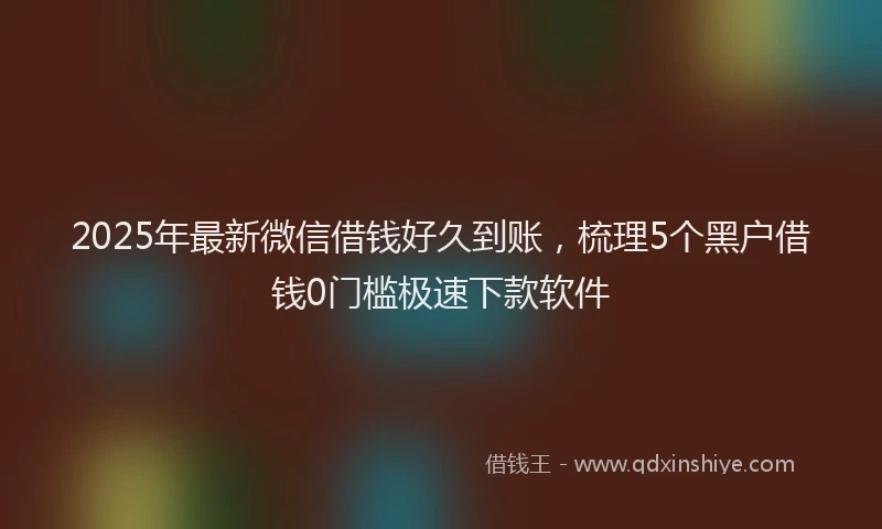 2025年最新微信借钱好久到账，梳理5个黑户借钱0门槛极速下款软件
