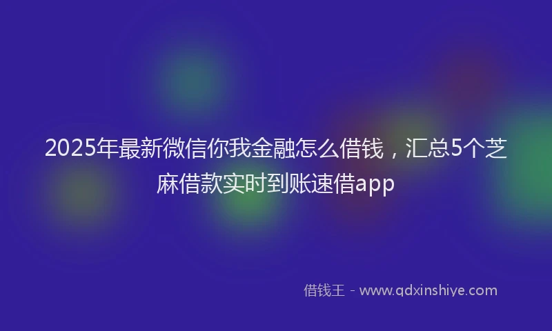 2025年最新微信你我金融怎么借钱，汇总5个芝麻借款实时到账速借app