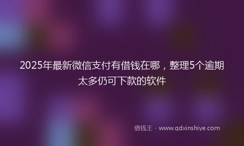 2025年最新微信支付有借钱在哪，整理5个逾期太多仍可下款的软件