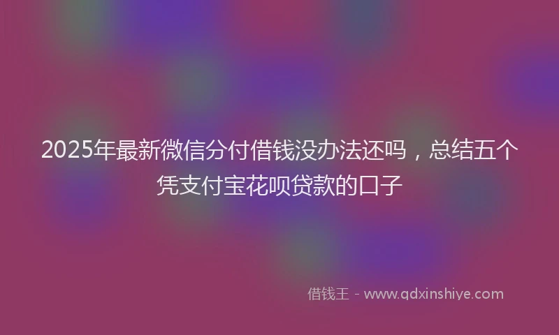 2025年最新微信分付借钱没办法还吗，总结五个凭支付宝花呗贷款的口子