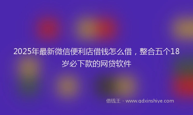 2025年最新微信便利店借钱怎么借，整合五个18岁必下款的网贷软件