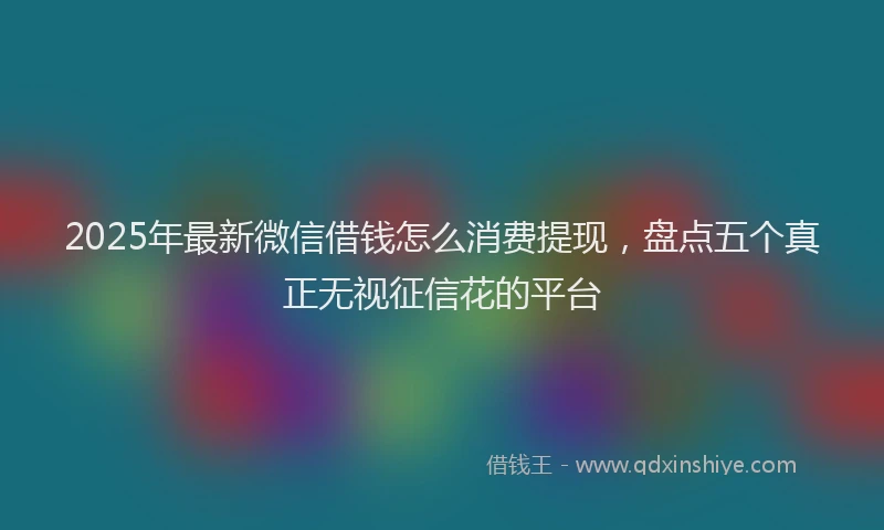 2025年最新微信借钱怎么消费提现，盘点五个真正无视征信花的平台