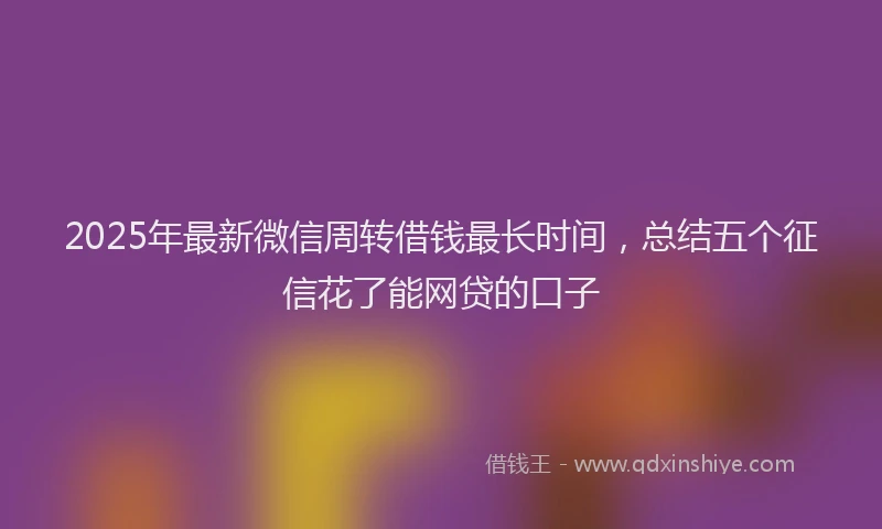 2025年最新微信周转借钱最长时间，总结五个征信花了能网贷的口子
