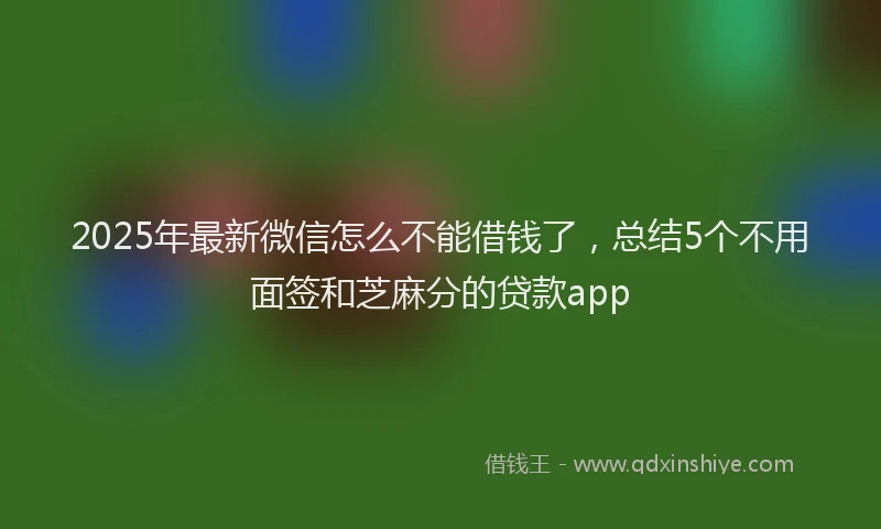 2025年最新微信怎么不能借钱了，总结5个不用面签和芝麻分的贷款app