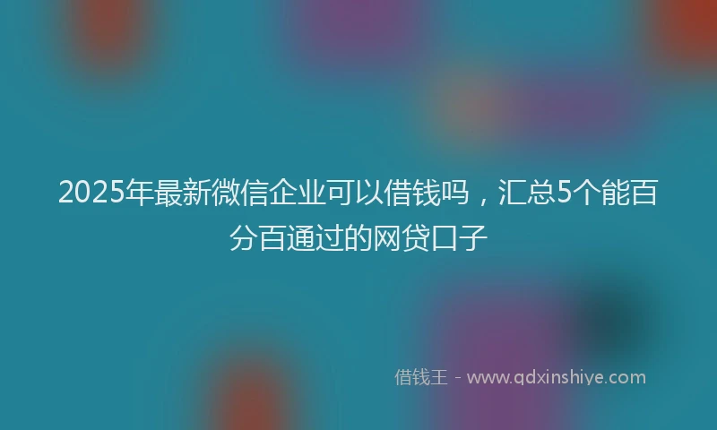 2025年最新微信企业可以借钱吗，汇总5个能百分百通过的网贷口子