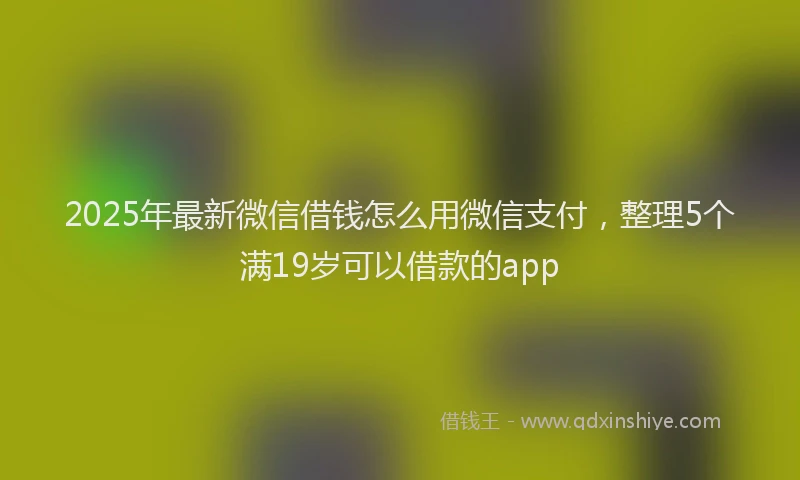 2025年最新微信借钱怎么用微信支付，整理5个满19岁可以借款的app