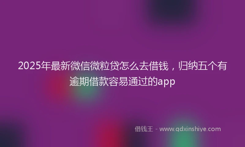 2025年最新微信微粒贷怎么去借钱，归纳五个有逾期借款容易通过的app