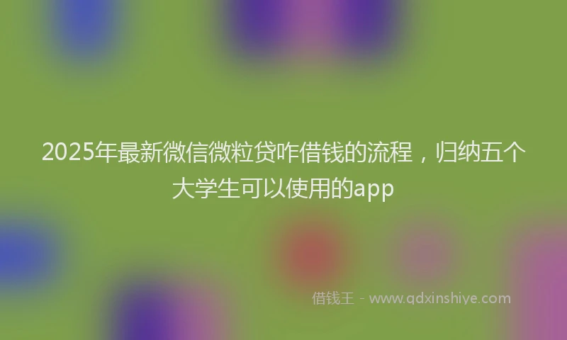 2025年最新微信微粒贷咋借钱的流程，归纳五个大学生可以使用的app