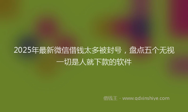 2025年最新微信借钱太多被封号，盘点五个无视一切是人就下款的软件