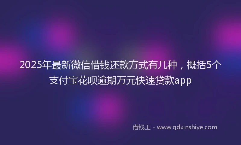 2025年最新微信借钱还款方式有几种，概括5个支付宝花呗逾期万元快速贷款app