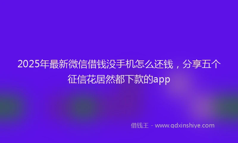 2025年最新微信借钱没手机怎么还钱，分享五个征信花居然都下款的app