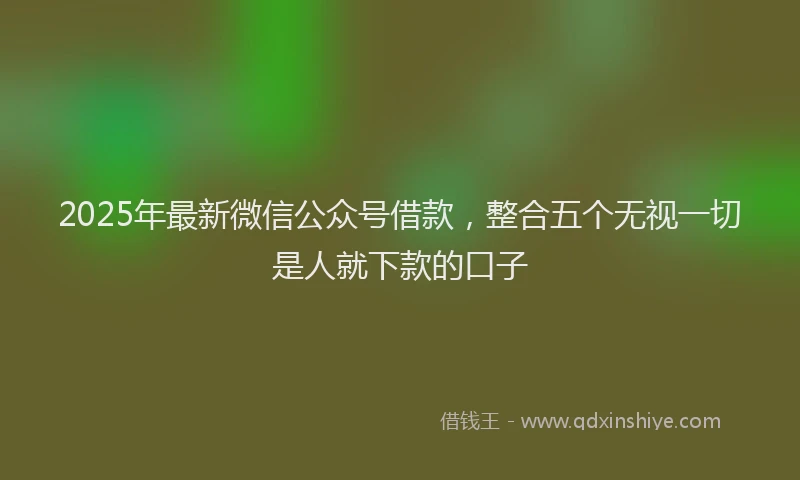 2025年最新微信公众号借款，整合五个无视一切是人就下款的口子
