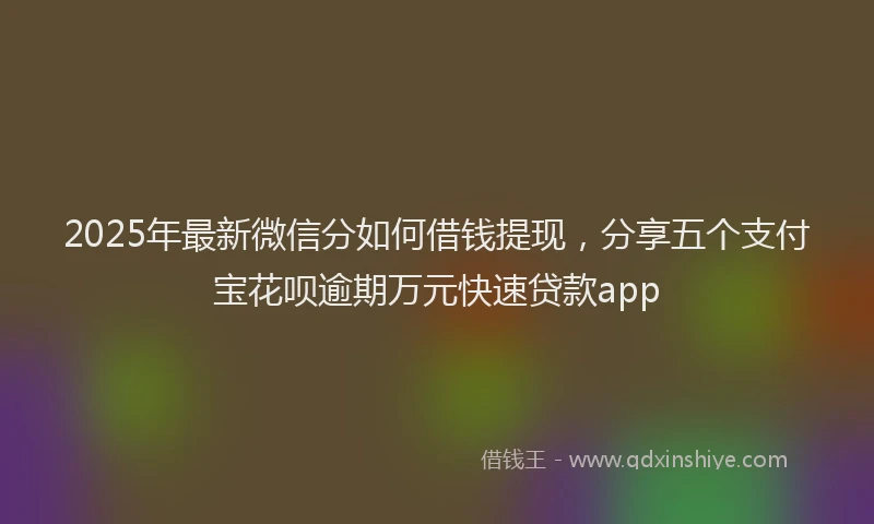 2025年最新微信分如何借钱提现，分享五个支付宝花呗逾期万元快速贷款app