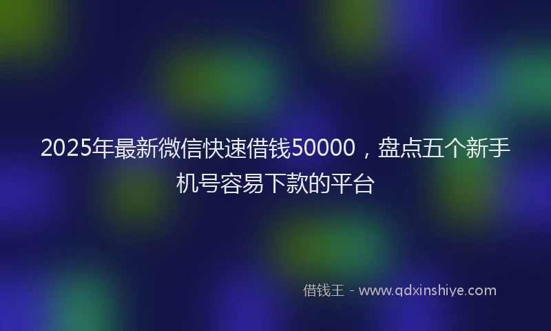 2025年最新微信快速借钱50000，盘点五个新手机号容易下款的平台