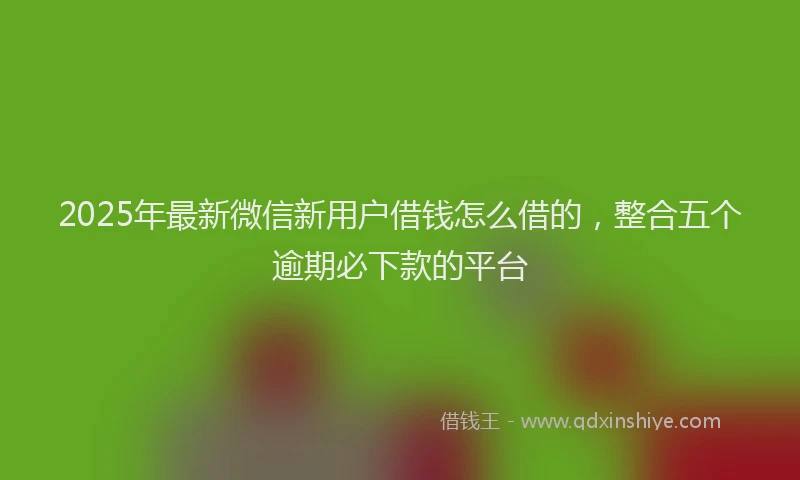 2025年最新微信新用户借钱怎么借的，整合五个逾期必下款的平台