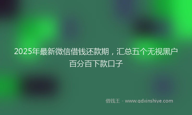2025年最新微信借钱还款期，汇总五个无视黑户百分百下款口子