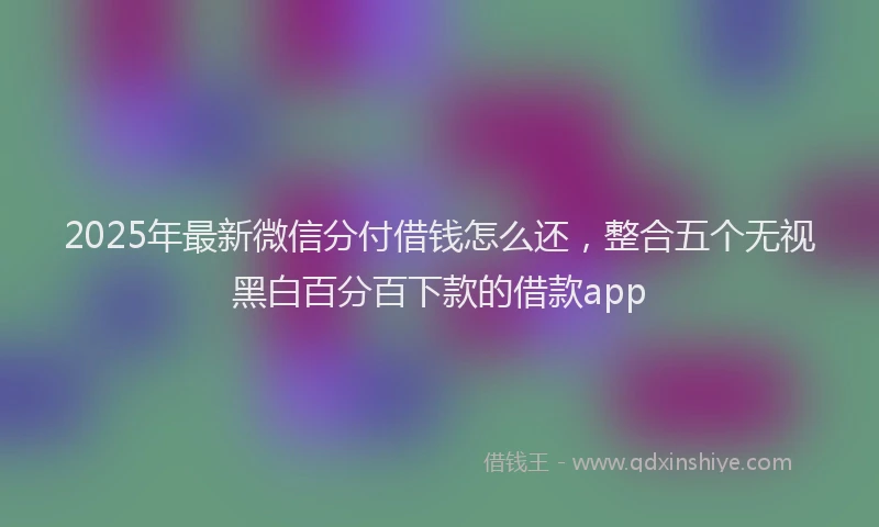 2025年最新微信分付借钱怎么还，整合五个无视黑白百分百下款的借款app