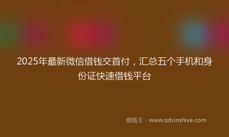 2025年最新微信借钱交首付，汇总五个手机和身份证快速借钱平台