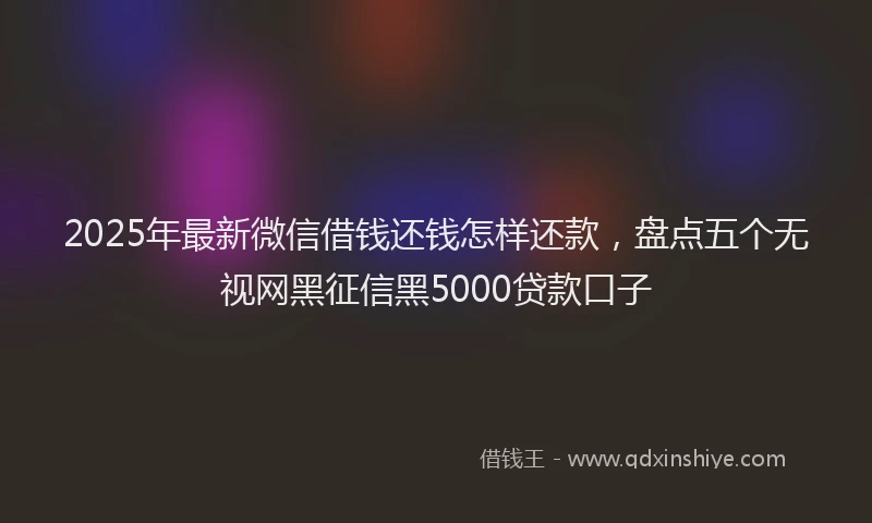 2025年最新微信借钱还钱怎样还款，盘点五个无视网黑征信黑5000贷款口子