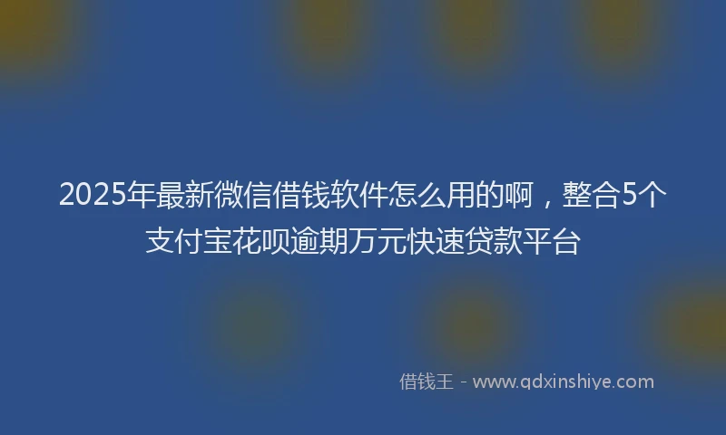 2025年最新微信借钱软件怎么用的啊，整合5个支付宝花呗逾期万元快速贷款平台