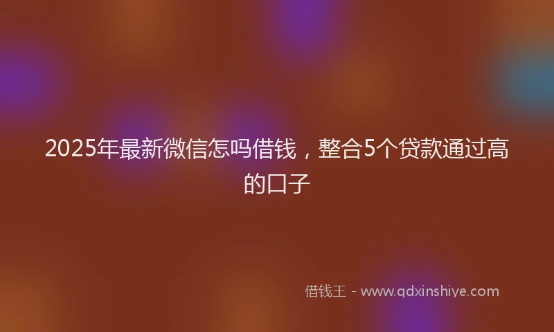 2025年最新微信怎吗借钱，整合5个贷款通过高的口子