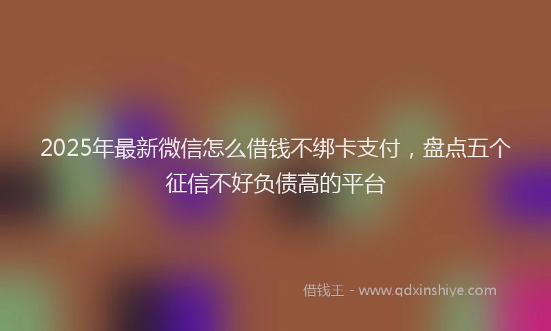 2025年最新微信怎么借钱不绑卡支付，盘点五个征信不好负债高的平台