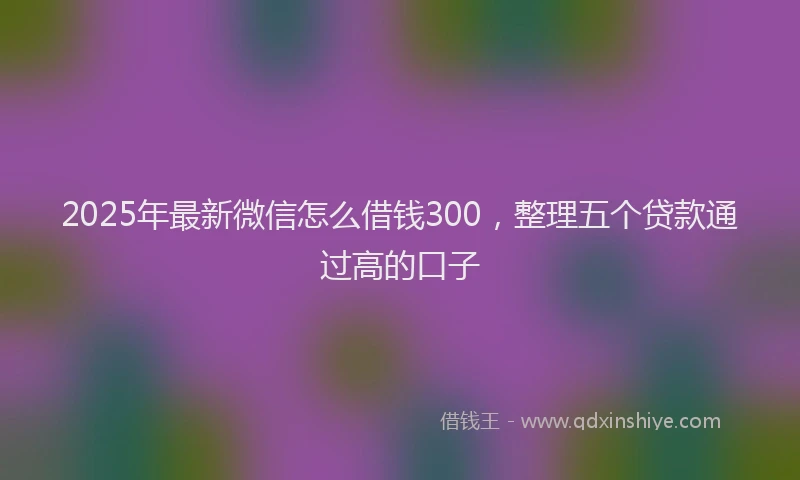 2025年最新微信怎么借钱300，整理五个贷款通过高的口子