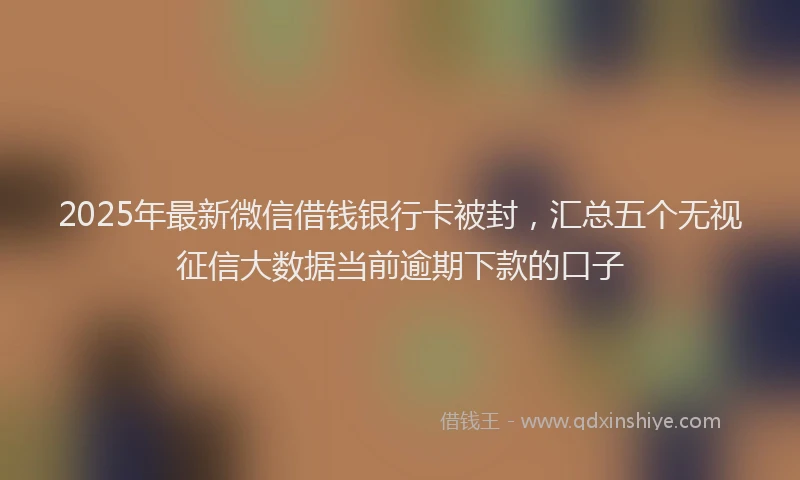 2025年最新微信借钱银行卡被封，汇总五个无视征信大数据当前逾期下款的口子