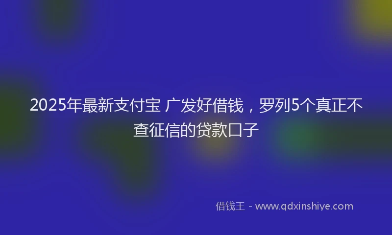 2025年最新支付宝 广发好借钱，罗列5个真正不查征信的贷款口子