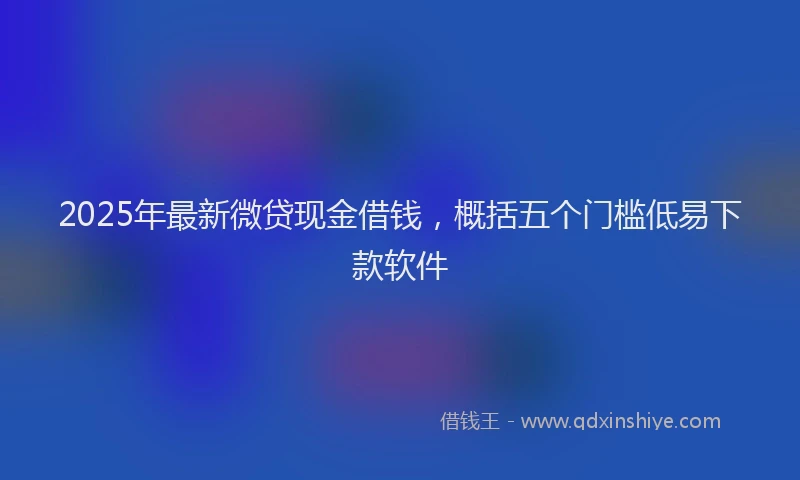 2025年最新微贷现金借钱，概括五个门槛低易下款软件