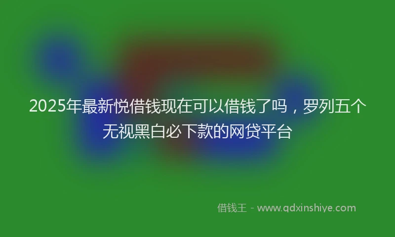 2025年最新悦借钱现在可以借钱了吗，罗列五个无视黑白必下款的网贷平台