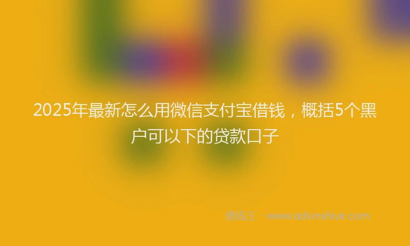 2025年最新怎么用微信支付宝借钱，概括5个黑户可以下的贷款口子
