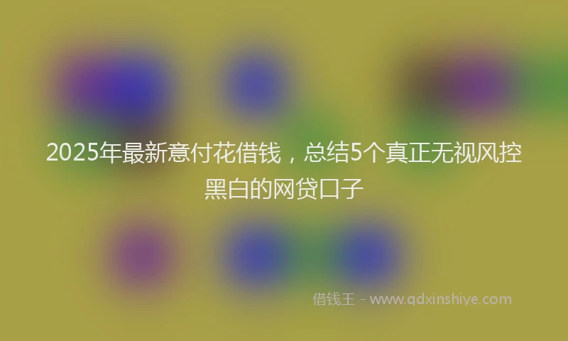 2025年最新意付花借钱，总结5个真正无视风控黑白的网贷口子