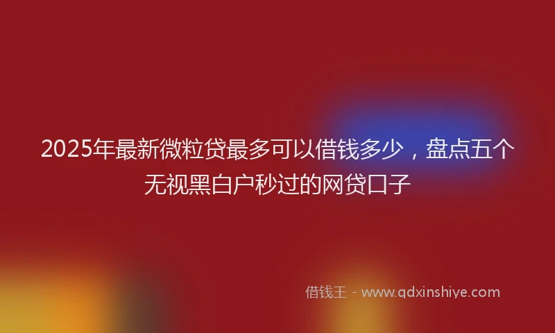 2025年最新微粒贷最多可以借钱多少，盘点五个无视黑白户秒过的网贷口子