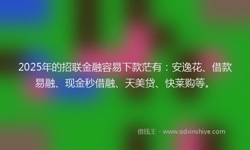 2025年的招联金融容易下款茫有：安逸花、借款易融、现金秒借融、天美贷、快莱购等。