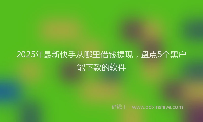 2025年最新快手从哪里借钱提现，盘点5个黑户能下款的软件