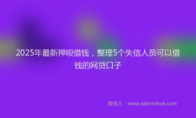2025年最新押呗借钱，整理5个失信人员可以借钱的网贷口子